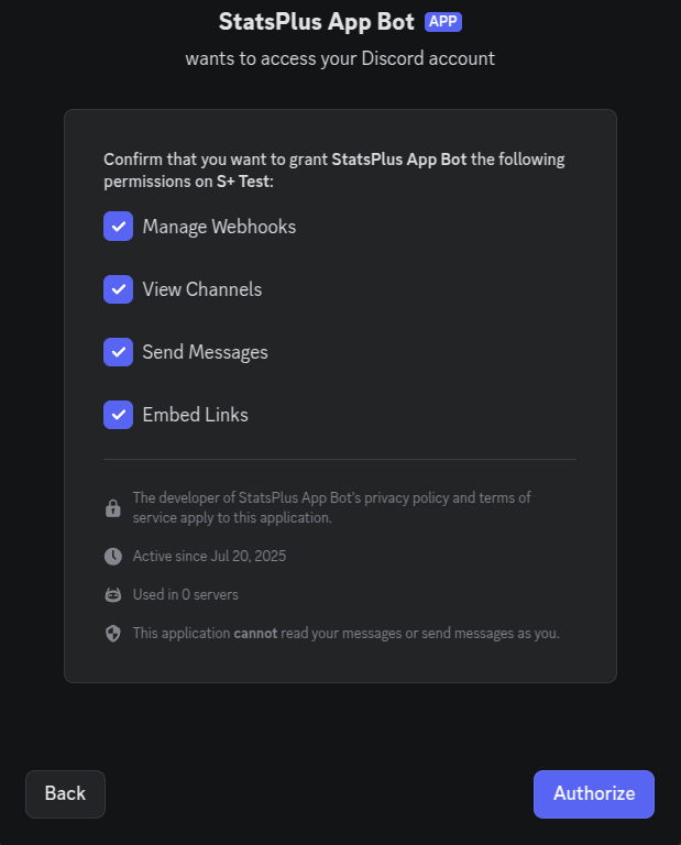 Discord Approve Permissions Screenshot