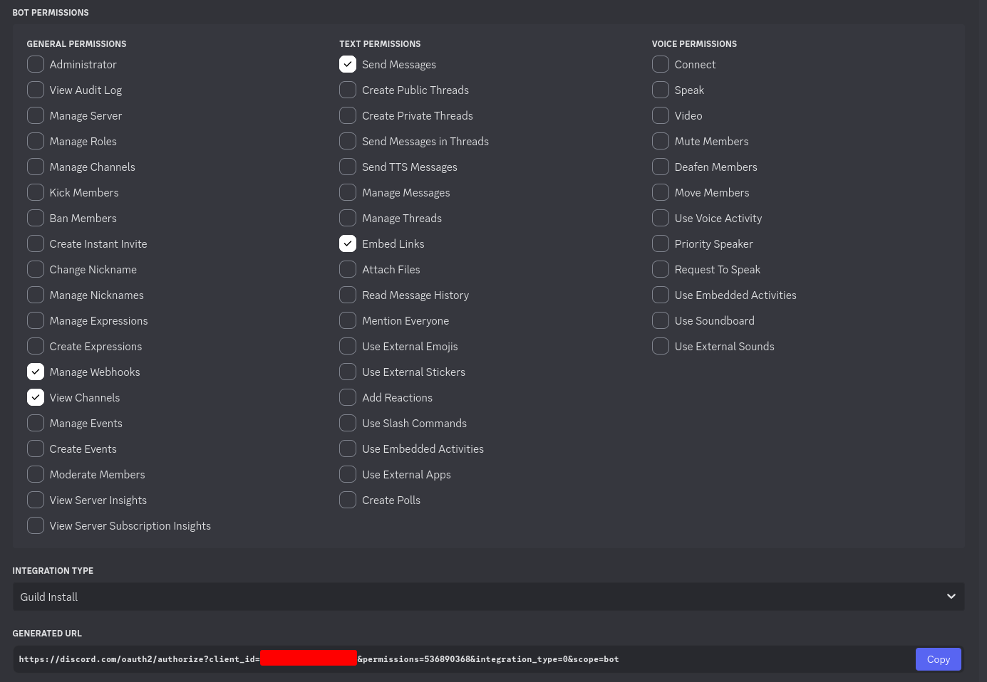 Discord OAuth2 Bot Options