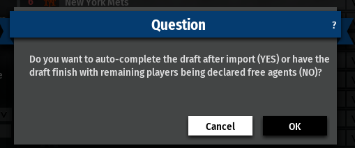 Draft Import Dialog