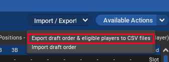 Export Draft CSV
