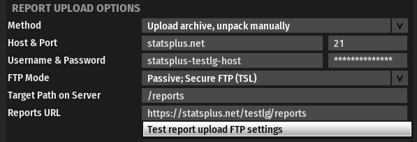 Report Upload Options